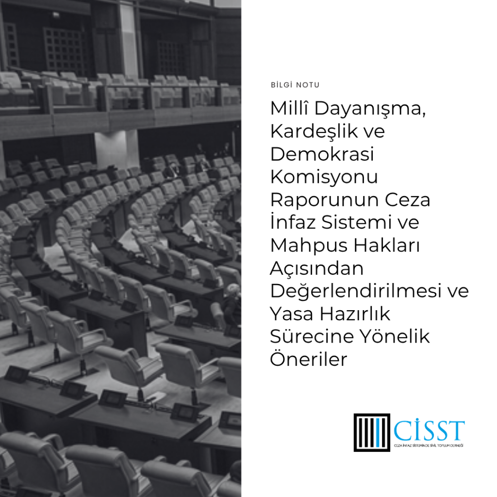 Sol tarafta siyah beyaz meclis fotografı yer alıyor. Sağ tarafta başlık ve altında CİSST logosu var